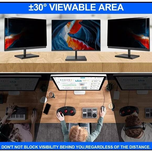 Computer Privacy Screen Filter 24" Hanging Privacy Screen Protector by Gudteke - Picture 2 of 7